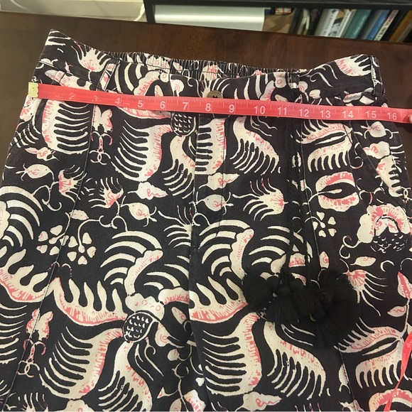 Figue Zulu Straight Leg Brown and Pink Print Cotton Cropped Pants Size M - Picture 15 of 16